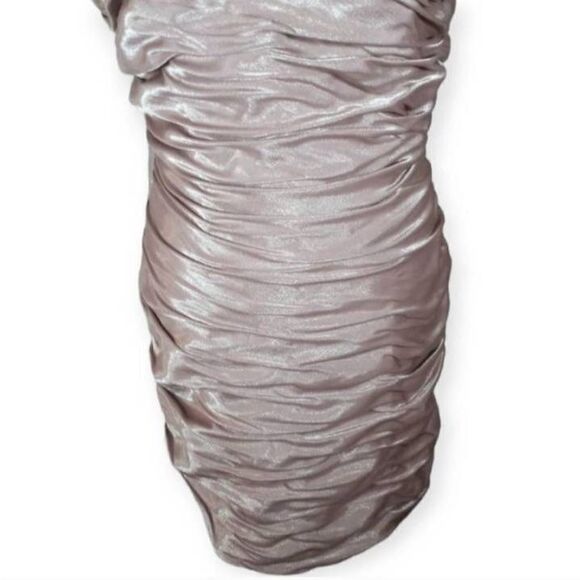 CACHET VINTAGE CHAMPAGNE PLEATED BEADED NECKLINE DRESS. SZ.8 EUC. - Picture 4 of 7